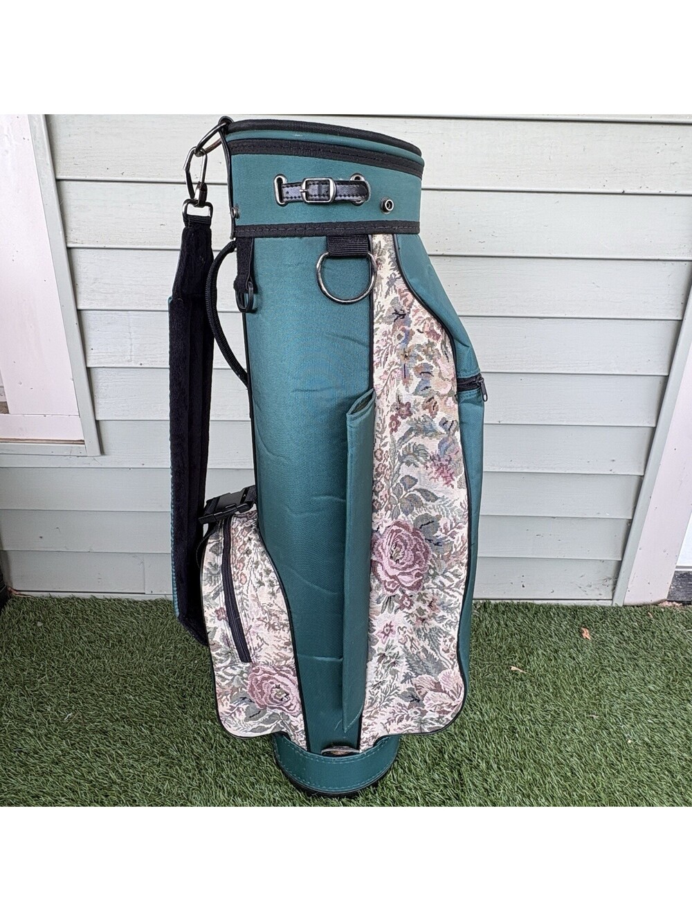 Vintage Hunter Sports USA Golf Bag Floral Tapestry 3-Way Carry – Made in USA - Picture 3 of 13